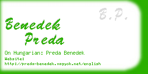benedek preda business card